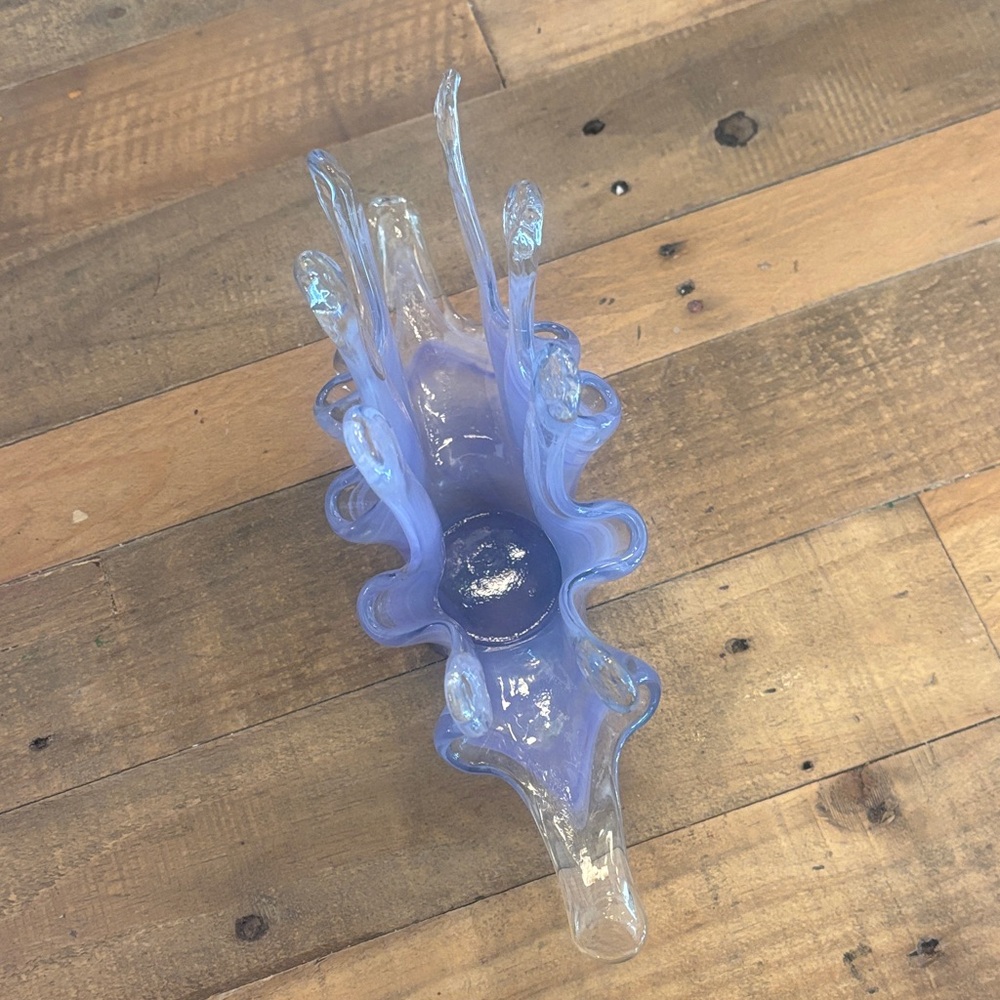Murano Glass Vetro Eseguito 6" Tall x 12" Long Open Lace Art - Picture 2 of 5